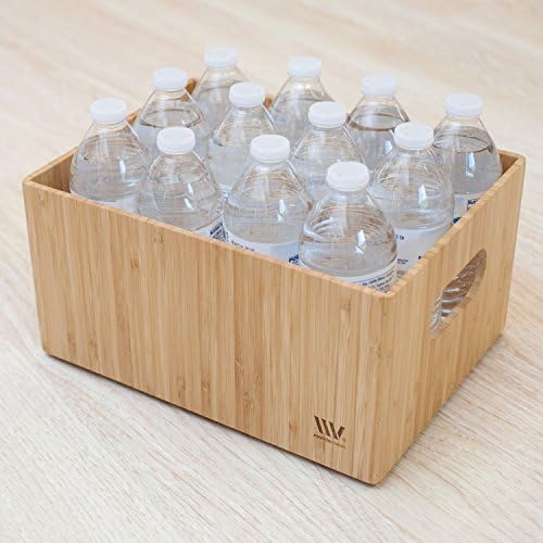 MobileVision Bamboo Storage Box Multi-Purpose Organizer for Kitchen Supplies ...