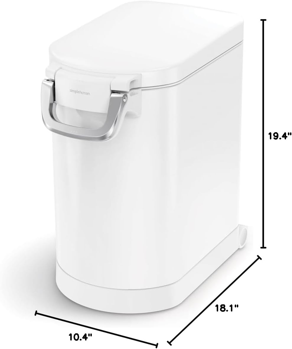 simplehuman Medium Pet Food Storage Container, Holds 25-29 lb / 11-13 kg of D...