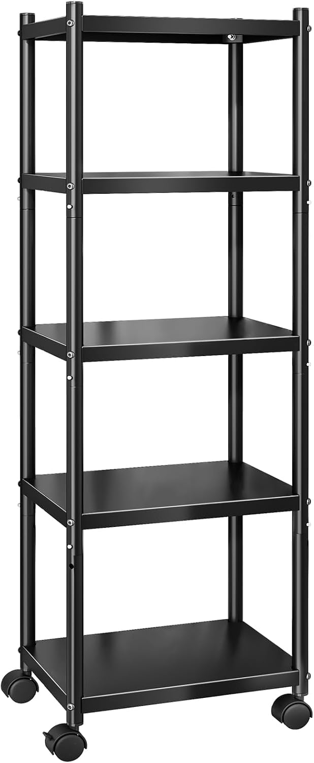PXRACK 5-Tier Kitchen Storage Shelves, Adjustable Metal Shelves for Storage P...