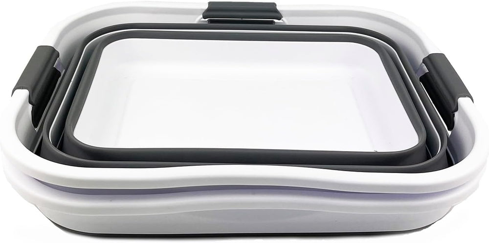 SAMMART Set of 2 Collapsible Plastic Laundry Basket/Organizer-Washing Tub-Fol...