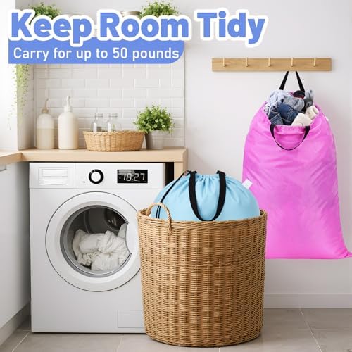 Zhehao 10 Pack Laundry Bags 27" X 40", Heavy Duty Handles, 10 Colors