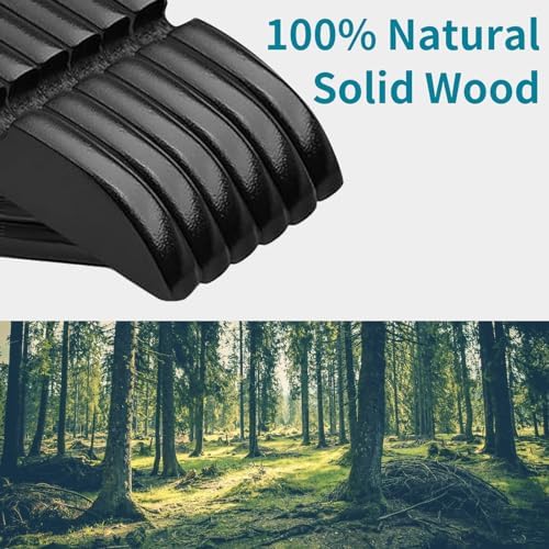 ABHENG 30 Pack Wooden Coat Hangers, 360° Swivel Hook, Suit Hangers with Anti-...