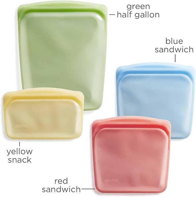 Stasher Premium Silicone Reusable Food Storage Bags, Lunch Bag, Travel