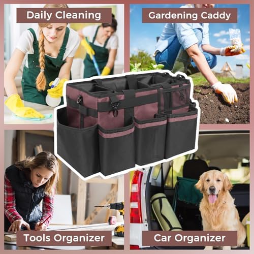 SCAVATA Wearable Cleaning Caddy, Cleaning Caddy Supplies Organizer with Handl...
