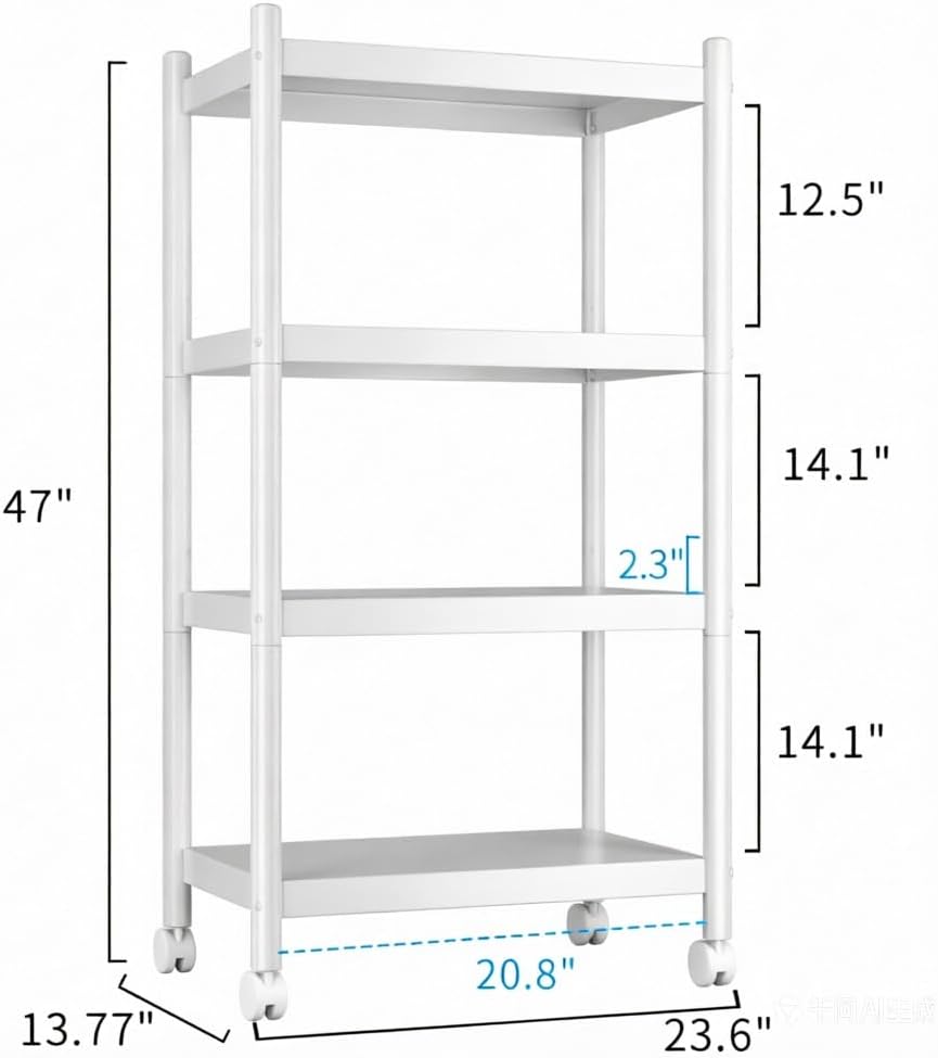 VETALLO 4 Tier White Metal Shelving Unit Storage Shelves Rack Utility Stand S...