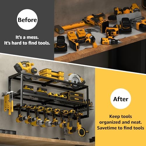 YYR Heavy Duty Power Tool Organizer Wall Mount, Cordless Drill Hanger Storage...