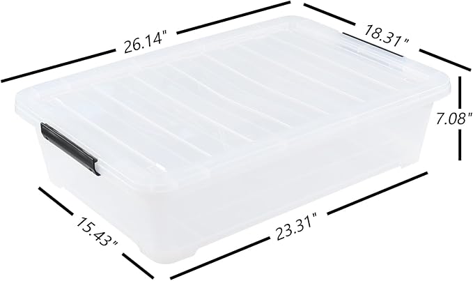 Rosebloom 40 Quart Plastic Under Bed Storage Bins