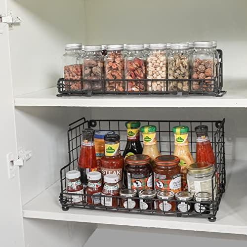 X-cosrack Stackable Wire Basket 3 Tier Countertop& Wall Mounted Metal Sto...