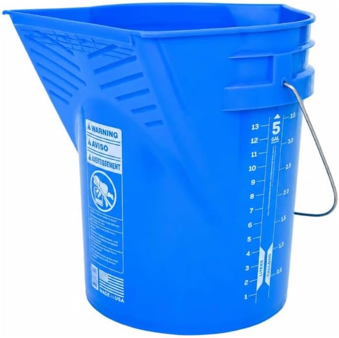 5-Gallon Bucket with Paint Tray, Dustpan Edge, Pour Spout, 3-Pack