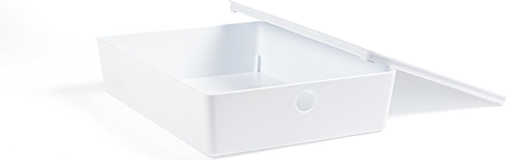 Bella White Modular Box Stackable Storage Bins with Lids Bathroom Organizer K...