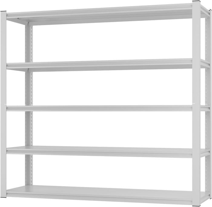 Himimi Garage Shelving 3500 LBS Garage Shelves Heavy Duty 72" H Standing Shelf Units, 5-Tier Adjustable Metal Shelving for Industrial Basement Warehouse, 48" W x 24" D x 72" H, White