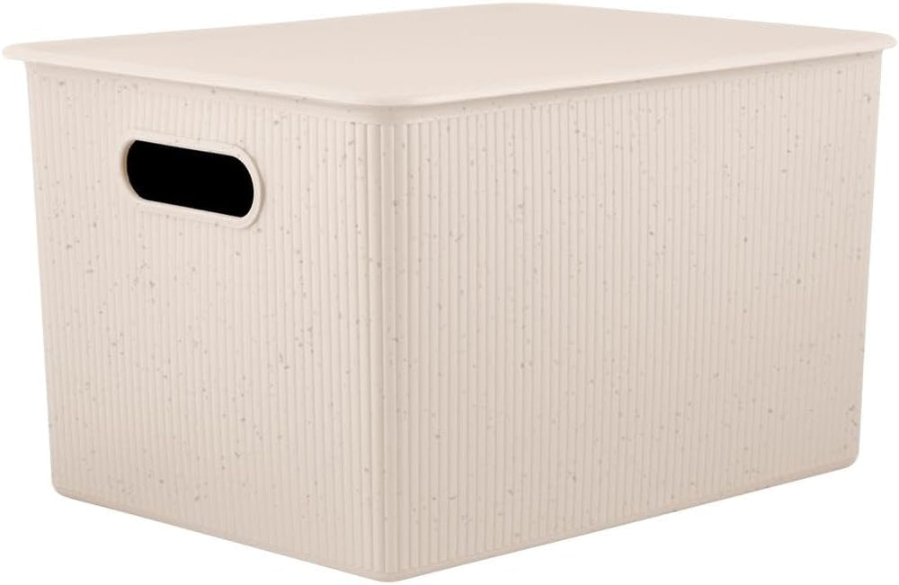 Superio Ribbed Collection - Eco-Friendly Decorative Plastic Basket Open Home ...