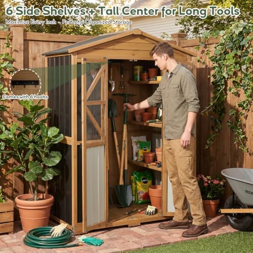 Extra Large Outdoor Storage Cabinet Weatherproof, Garden Shed with Shelves