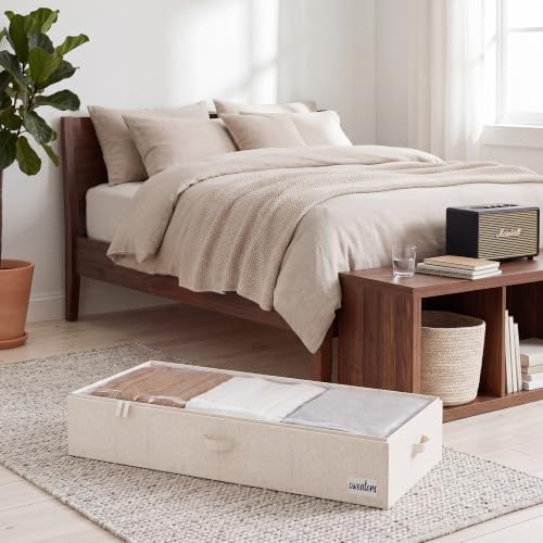 StorageWorks 6 Inch Low Profile Under Bed Storage Containers with Clear Lid
