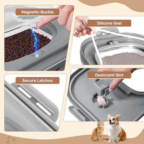 SEWIU Dog Food Storage Container Up to 2pack*20LB,Collapsible Dog Food Contai...