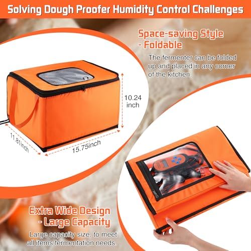 Bread Proofing Box with Heater, 41℉-122℉ Temperature and Timer Controller