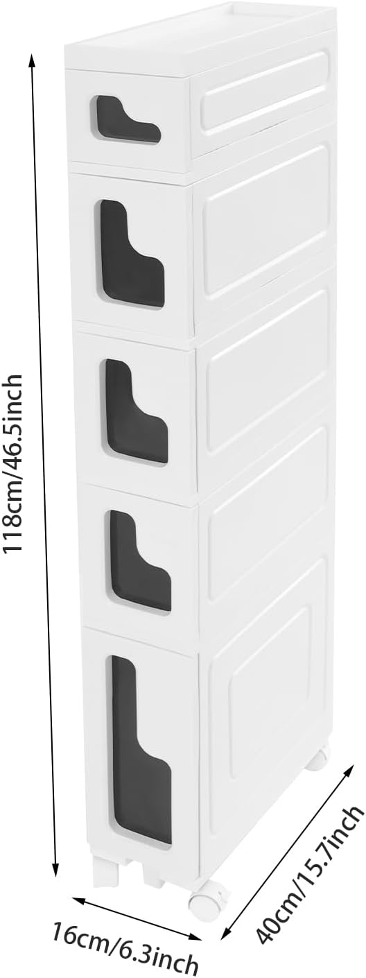 Storage Cabinet for Small Spaces, Over The Toilet Cabinet for Skinny Bathroom...