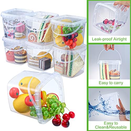 Macarrie 50 Pack 17 Oz Square Deli Containers with Lids Food Storage