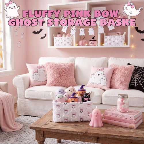2 Pcs Halloween Ghost Storage Baskets Trick or Treat Candy Bucket
