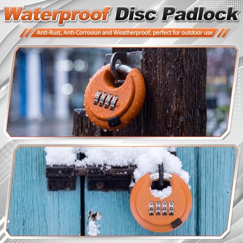 Landhoow 6 Pack Combination Lock 4 Digit Disc Padlock with 3/8 Inch Hardened ...