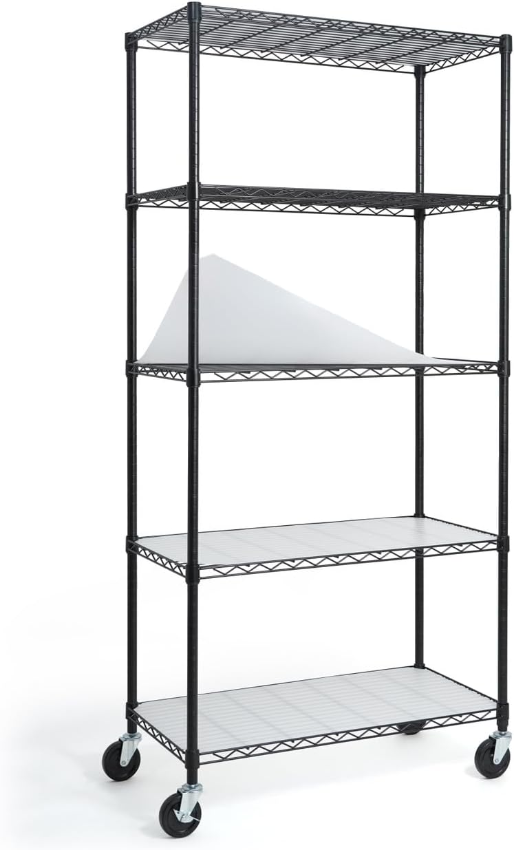 CAPHAUS NSF Commercial Grade Heavy Duty Wire Shelving w/Wheels, Leveling Feet...