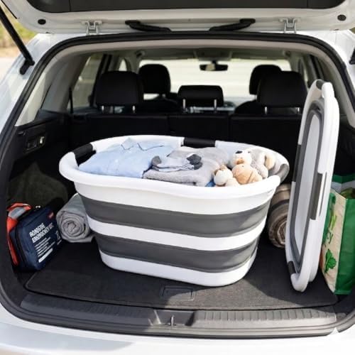 SAMMART 40L (10.5 gallon) Set of 2 Collapsible Plastic Laundry Hamper - Folda...