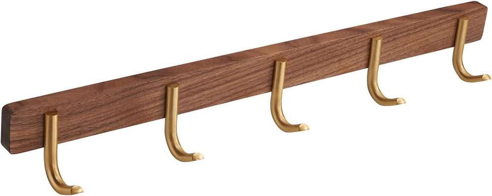 Wall Mounted Coat Rack, 5 Hooks - J Shape
