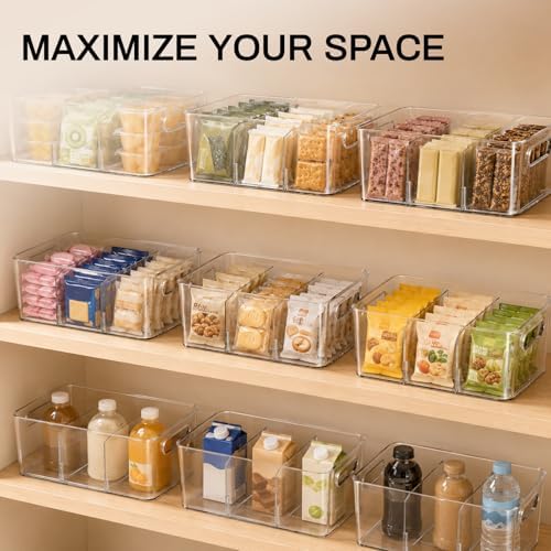 Mpotmiy 8-Pack Pantry Organizers and Storage, Clear Fridge Organizer Bins