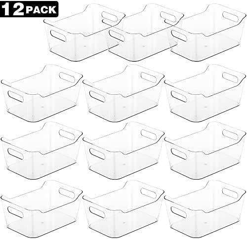 Tiawudi 12 Pack Plastic Storage Bins, Multi-Use Organizer Bins, Pantry Organi...