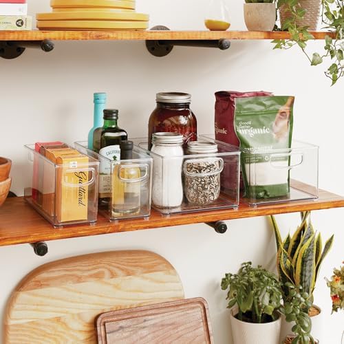 iDesign 4-Piece Plastic Organizer Bin Set, Clear