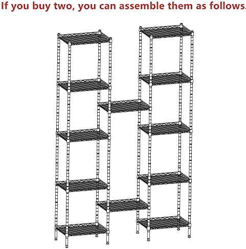 REGILLER 6 Wire Shelving Steel Storage Rack Adjustable Unit Shelves for Laund...