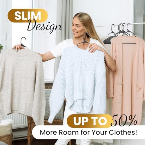 Our Modern Space 100 Pack Plastic Hanger for Shirt Pants Coats Dresses Skirts...
