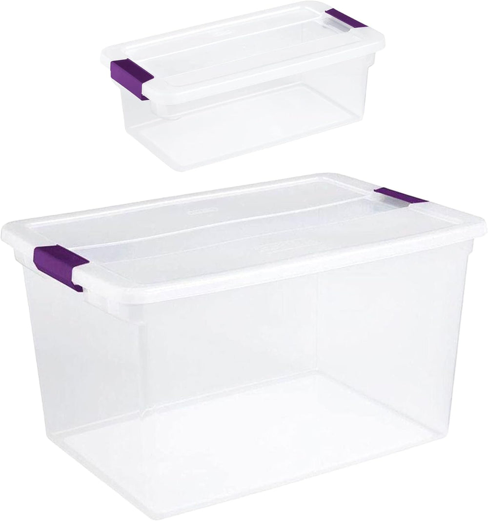 Sterilite ClearView Latch Boxes Set, 66 Quart 6-Pack and 6 Quart 12-Pack
