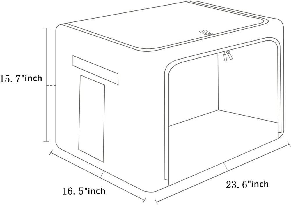 FHSQX 2 Pack Clear Window Storage Bins - Large Stackable Linen Fabric Storage...