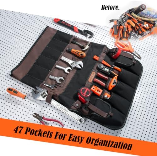 WELKINLAND 47-Pocket 5 Gallon Bucket Organizer, Grid-Ripstop Tool Bucket