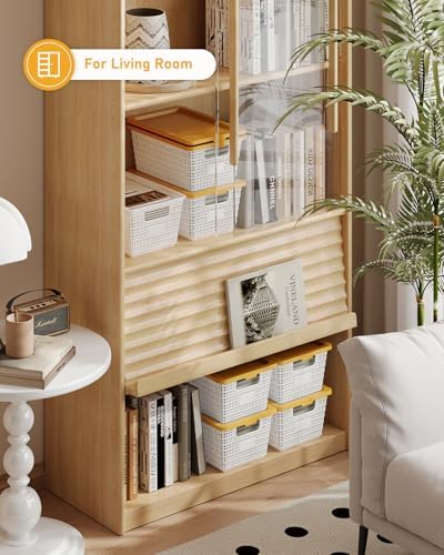EOENVIVS Storage Bins Bakets with Lids 6 Pack, Stackable Organizer Bins for S...
