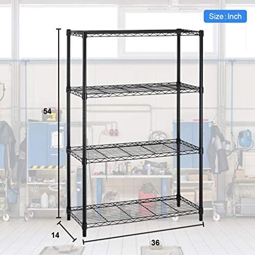 BestOffice 36"x14"x54" 4 Tier Layer Shelf Adjustable Steel Com...