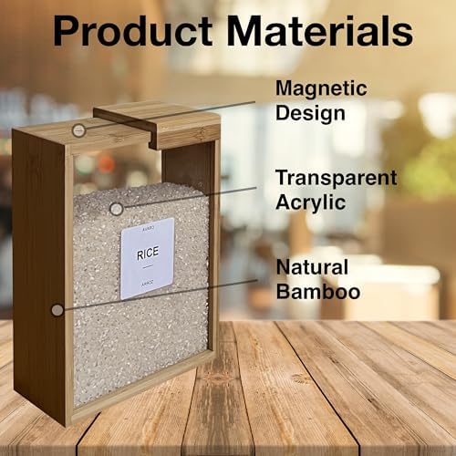 AVARO Cereal Containers Storage, BPA-Free Bamboo Cereal Dispenser 2.2L, 2Pc