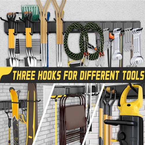 64'' Garage Tool Organizer Wall Mount, 18 PCS Adjustable Garden Tool ...