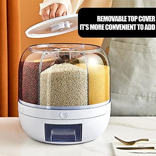 Dry Grain & Rice Storage Container - 12L Separate Rice Bucket Cereal Disp...