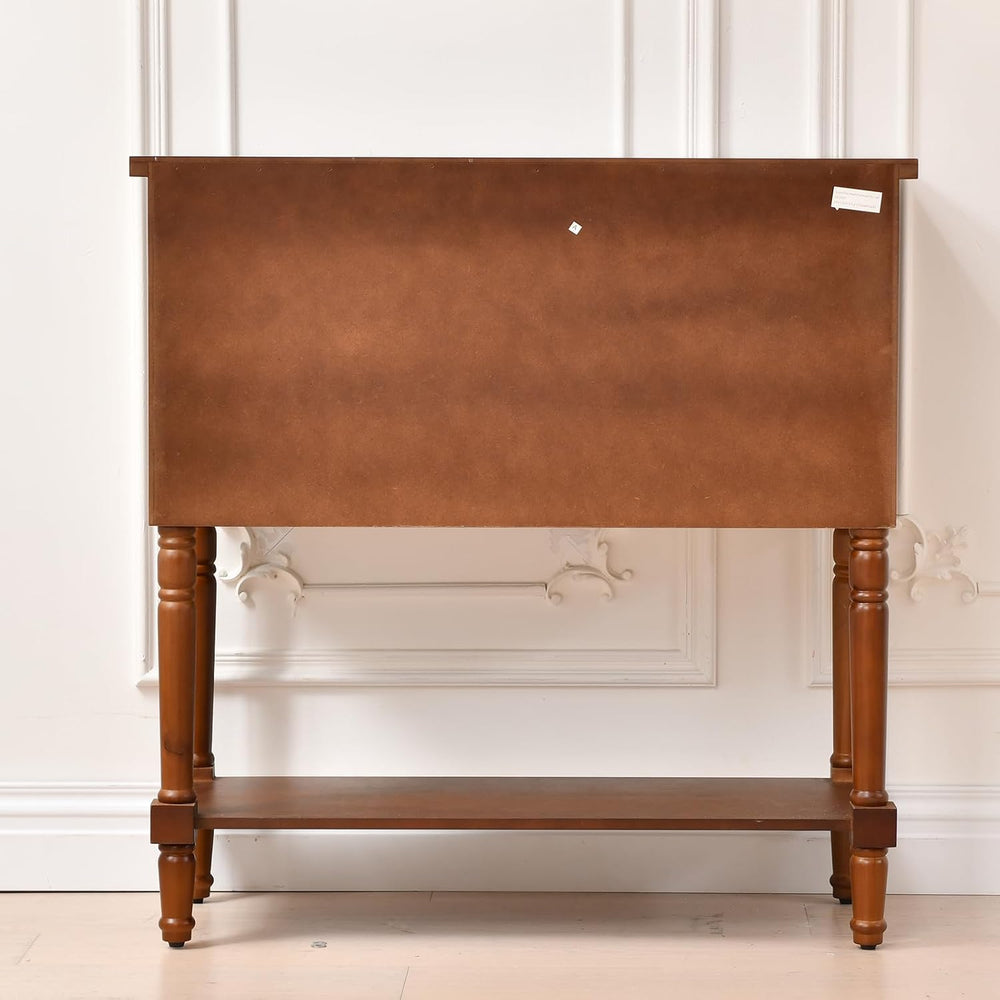Ahokua Vintage Accent Cabinet with 5 Drawers and Open Shelf, Multi-Tone Conso...