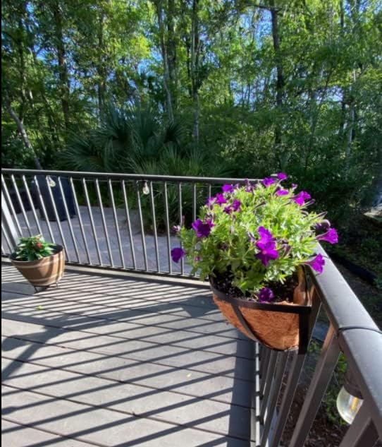 30 Inch Window Box Planters 2 Pack with Coco Liners, Rustproof Metal Hanging ...