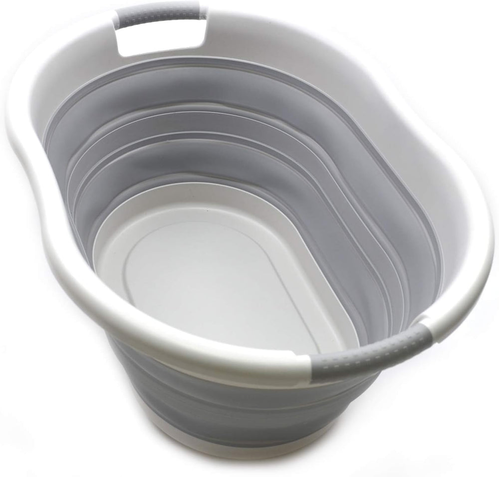 SAMMART 36L (9.5 gallon) Collapsible Plastic Laundry Basket - Oval Tub/Basket...