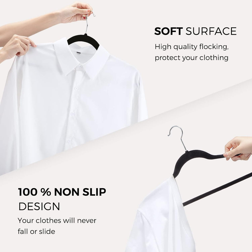 HOUSE DAY Premium Velvet Hangers, Non-Slip Flocked Felt, Sturdy Coat & Su...