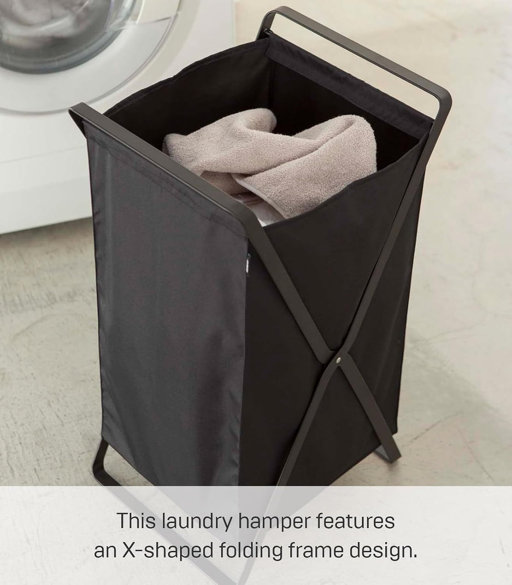 Yamazaki Home Tower Laundry Basket - Foldable Storage Hamper Organizer, 25&qu...