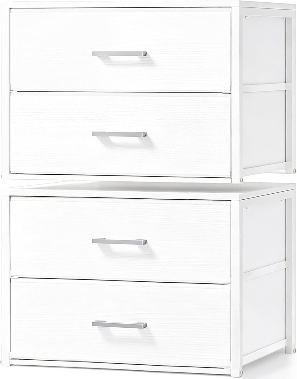 Fixwal Closet Drawers for Clothes, 2 Pack, 4 Drawers Stackable, 21.2" Wide