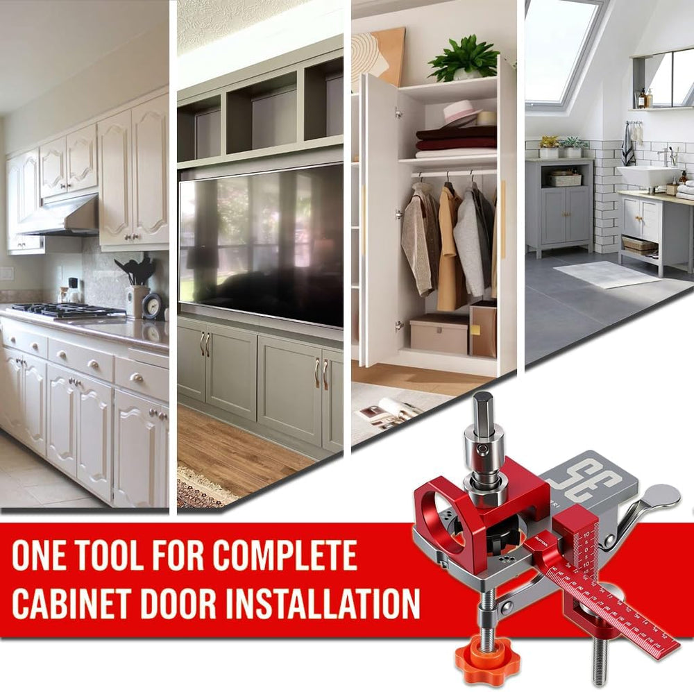 RUITOOL 35mm Concealed Hinge Jig System, Cabinet Door Mounting Jig & Door...