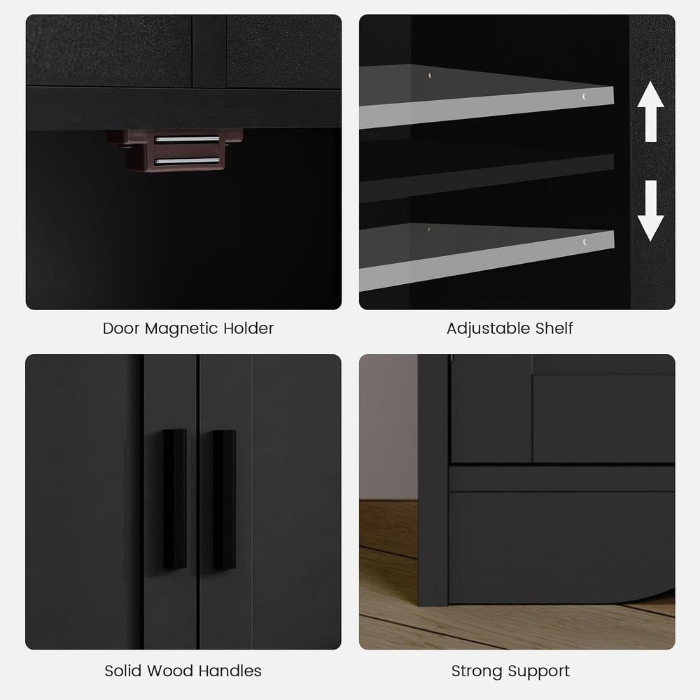Iwell Bathroom Storage Cabinet with 2 Drawers, Small Kitchen Pantry Cabinet