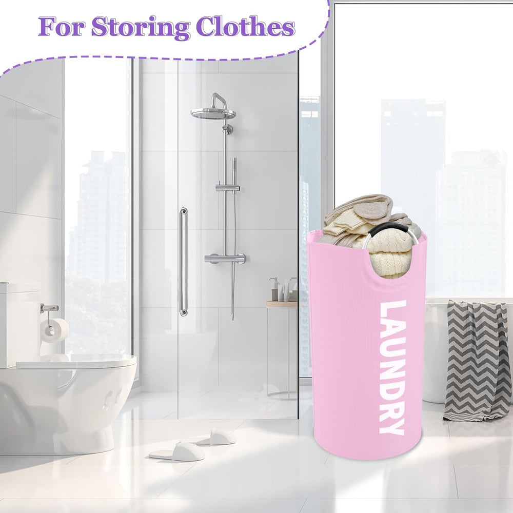 3PCS 95L Collapsible Laundry Basket, Oxford Hamper with Handle for Family