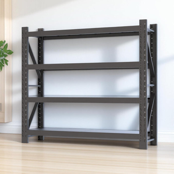 5000lbs Load Capacity,Heavy Duty 4-Tier Steel Shelving Unit, Adjustable Industrial Storage Rack for Garage Warehouse Workshop(Black, W78.74*D23.62*H78.74)